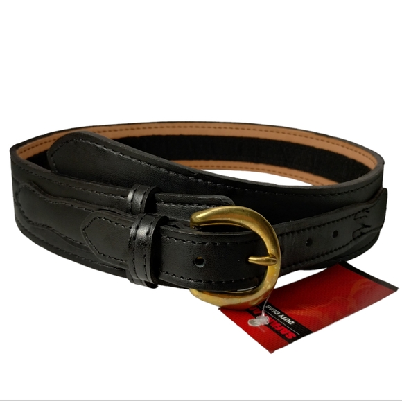 Safariland Patrol Style Duty belt Sz 32 Genuine Leather Brass Buckle MDL146 NEW - Picture 1 of 11